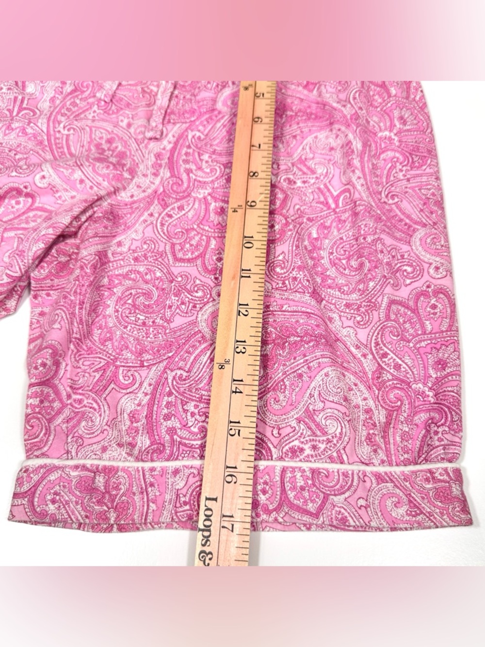 Lauren Ralph Lauren Pink Paisley Short Sleeve Pajama Set Sz Small Cotton Lounge - Picture 11 of 14